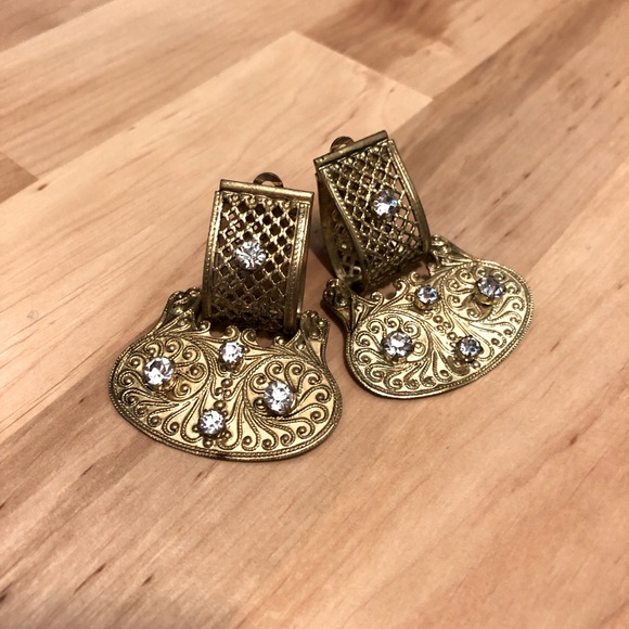 Vintage Clip-On Metal Earrings